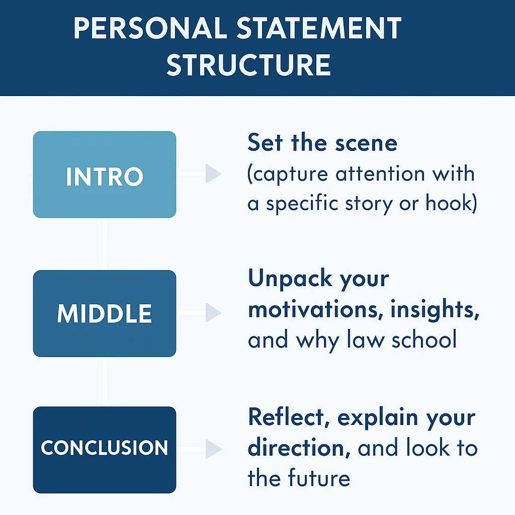 Graph visualizing a law school personal statement structure